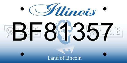 BF81357 Illinois License Plate