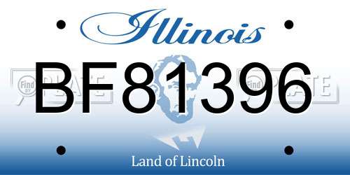 BF81396 Illinois License Plate