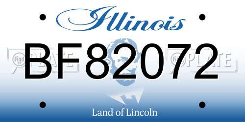BF82072 Illinois License Plate