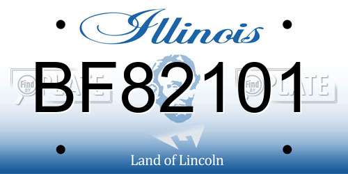 BF82101 Illinois License Plate
