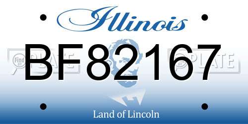 BF82167 Illinois License Plate