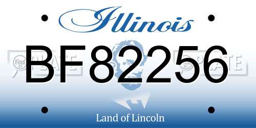 BF82256 Illinois License Plate