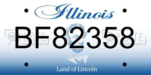 BF82358 Illinois License Plate