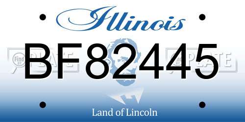 BF82445 Illinois License Plate
