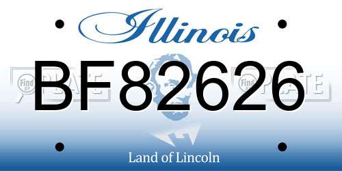 BF82626 Illinois License Plate
