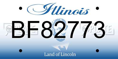BF82773 Illinois License Plate