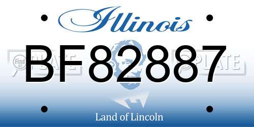 BF82887 Illinois License Plate