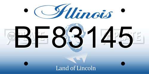 BF83145 Illinois License Plate