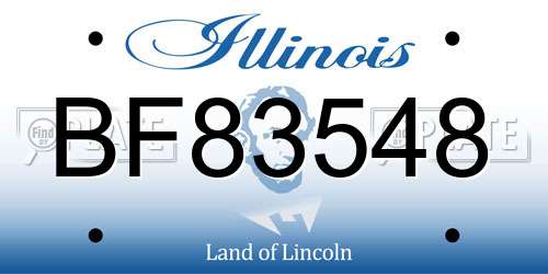 BF83548 Illinois License Plate