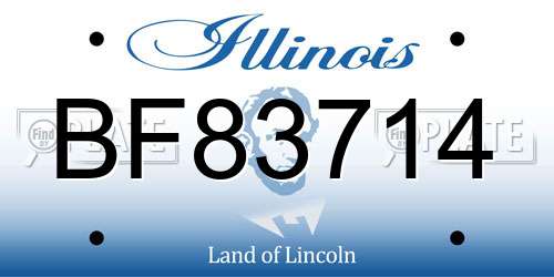 BF83714 Illinois License Plate