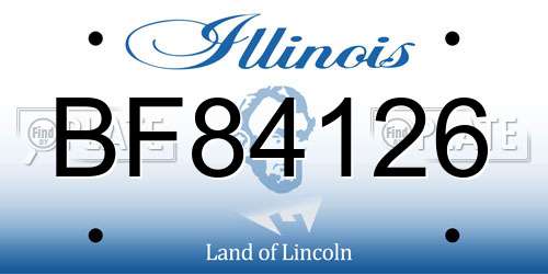 BF84126 Illinois License Plate