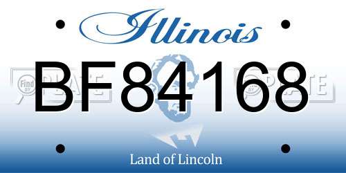 BF84168 Illinois License Plate