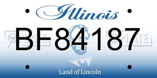 BF84187 Illinois License Plate