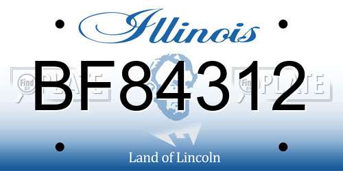 BF84312 Illinois License Plate