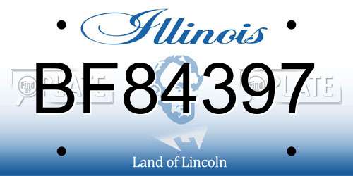 BF84397 Illinois License Plate