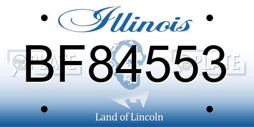 BF84553 Illinois License Plate