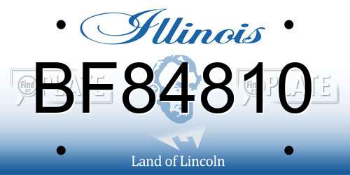 BF84810 Illinois License Plate