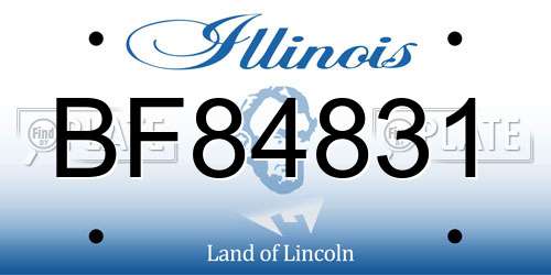 BF84831 Illinois License Plate
