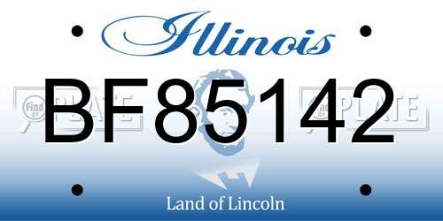 BF85142 Illinois License Plate