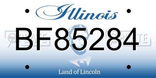BF85284 Illinois License Plate