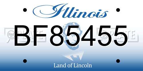 BF85455 Illinois License Plate