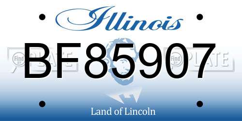 BF85907 Illinois License Plate