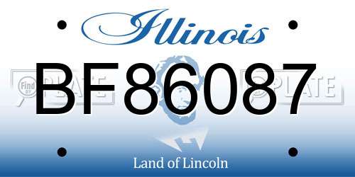 BF86087 Illinois License Plate