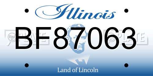 BF87063 Illinois License Plate