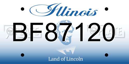 BF87120 Illinois License Plate