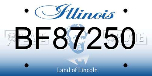 BF87250 Illinois License Plate