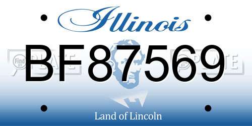 BF87569 Illinois License Plate