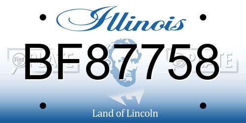 BF87758 Illinois License Plate