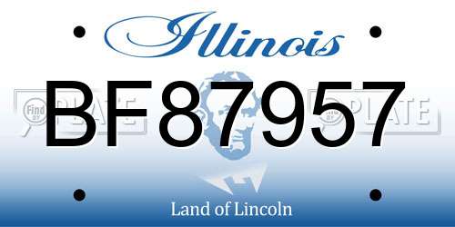 BF87957 Illinois License Plate