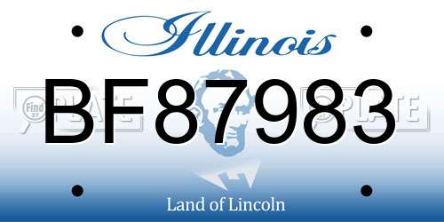 BF87983 Illinois License Plate