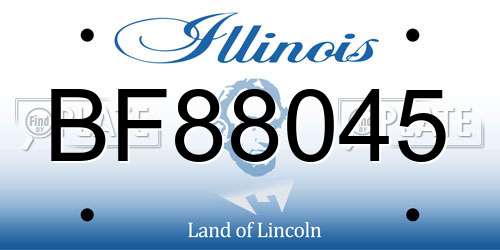 BF88045 Illinois License Plate