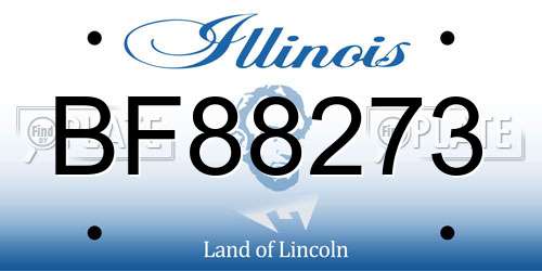 BF88273 Illinois License Plate