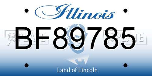 BF89785 Illinois License Plate