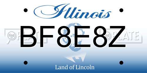BF8E8Z Illinois License Plate
