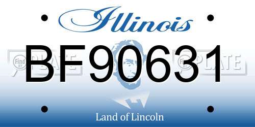 BF90631 Illinois License Plate