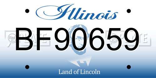 BF90659 Illinois License Plate