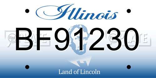 BF91230 Illinois License Plate