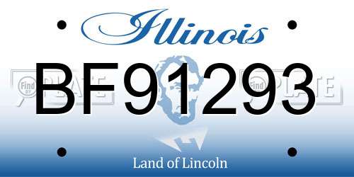 BF91293 Illinois License Plate