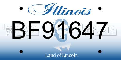 BF91647 Illinois License Plate