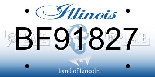 BF91827 Illinois License Plate