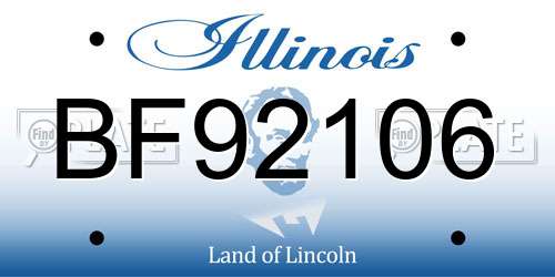 BF92106 Illinois License Plate