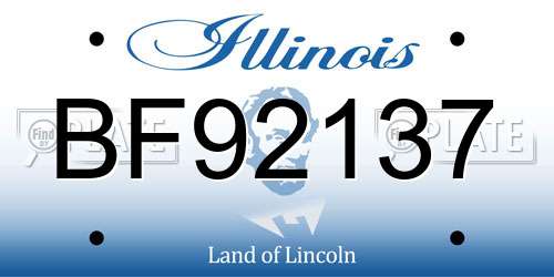 BF92137 Illinois License Plate