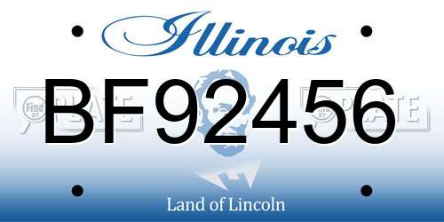 BF92456 Illinois License Plate