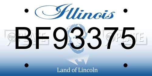 BF93375 Illinois License Plate