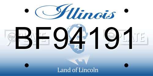 BF94191 Illinois License Plate