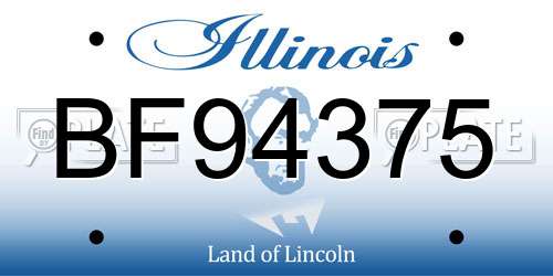 BF94375 Illinois License Plate